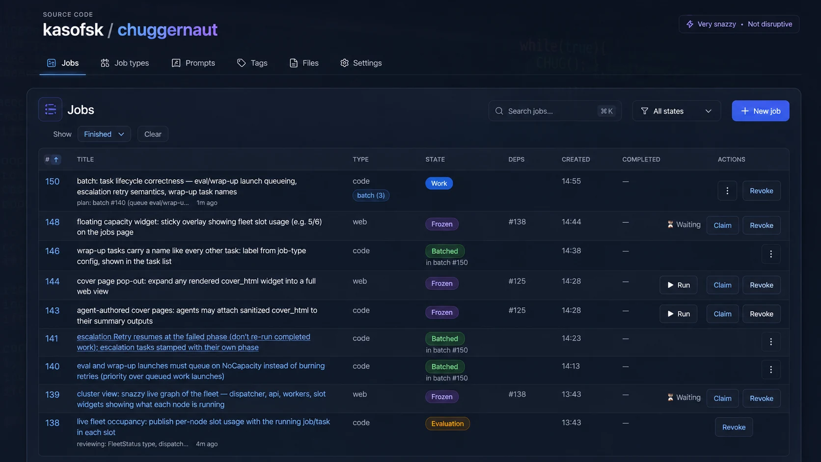 Chuggernaut jobs interface concept: Very snazzy, Not disruptive